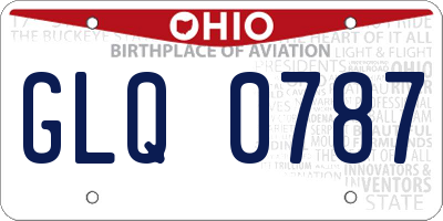 OH license plate GLQ0787