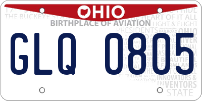 OH license plate GLQ0805