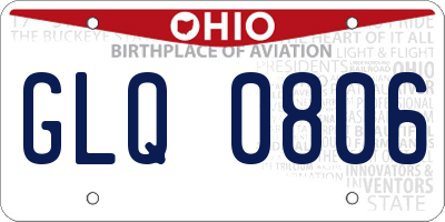 OH license plate GLQ0806