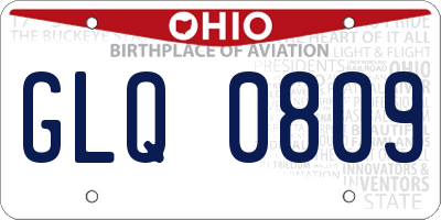 OH license plate GLQ0809