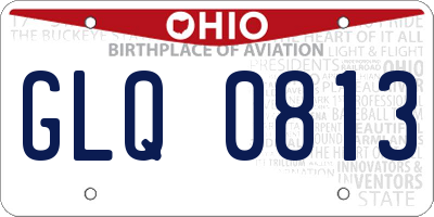 OH license plate GLQ0813