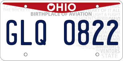 OH license plate GLQ0822