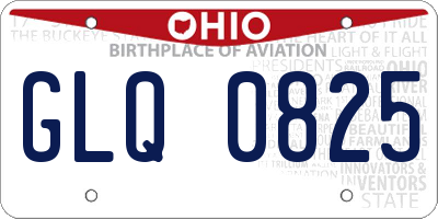 OH license plate GLQ0825