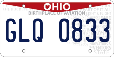 OH license plate GLQ0833