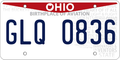OH license plate GLQ0836