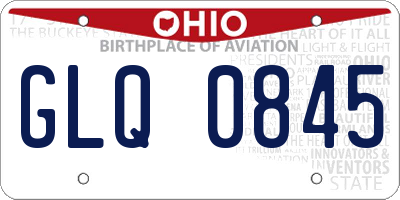 OH license plate GLQ0845