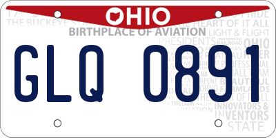 OH license plate GLQ0891