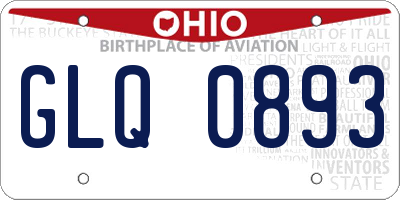 OH license plate GLQ0893