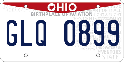OH license plate GLQ0899