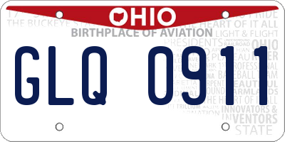OH license plate GLQ0911