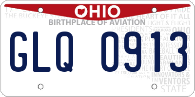 OH license plate GLQ0913