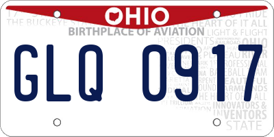 OH license plate GLQ0917