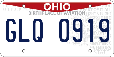 OH license plate GLQ0919