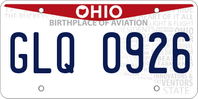 OH license plate GLQ0926