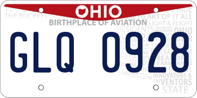 OH license plate GLQ0928