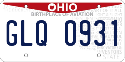 OH license plate GLQ0931
