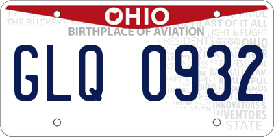 OH license plate GLQ0932