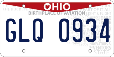 OH license plate GLQ0934