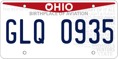 OH license plate GLQ0935