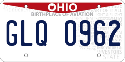 OH license plate GLQ0962