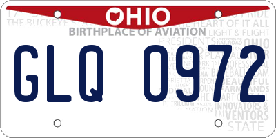OH license plate GLQ0972