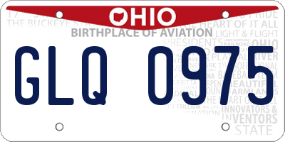 OH license plate GLQ0975
