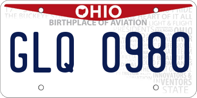 OH license plate GLQ0980