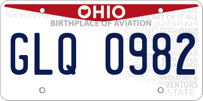 OH license plate GLQ0982