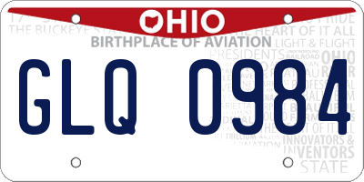 OH license plate GLQ0984