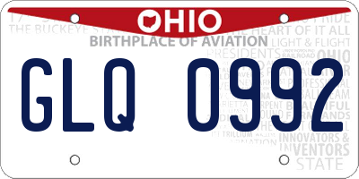 OH license plate GLQ0992
