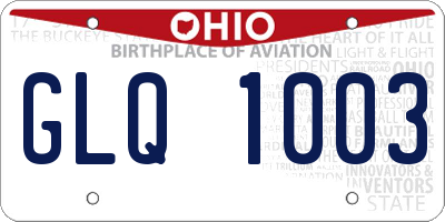 OH license plate GLQ1003