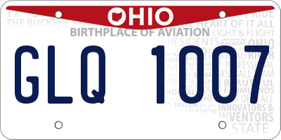 OH license plate GLQ1007