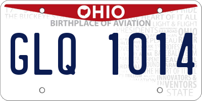 OH license plate GLQ1014