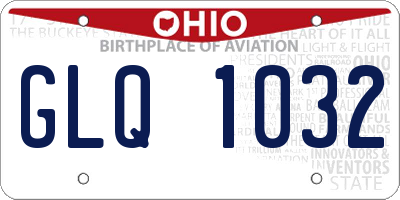 OH license plate GLQ1032
