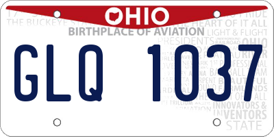 OH license plate GLQ1037