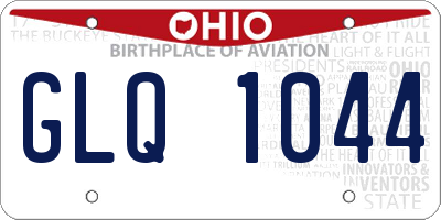 OH license plate GLQ1044