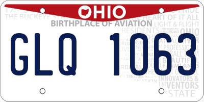 OH license plate GLQ1063