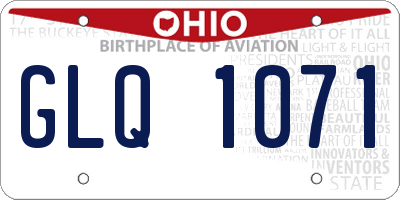 OH license plate GLQ1071