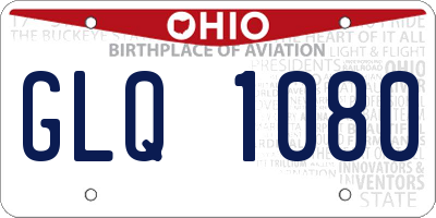 OH license plate GLQ1080