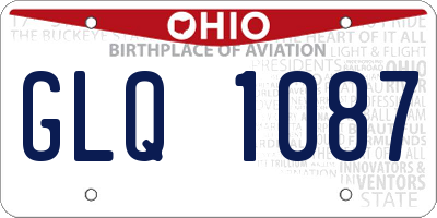 OH license plate GLQ1087