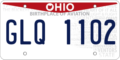 OH license plate GLQ1102