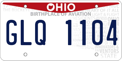 OH license plate GLQ1104