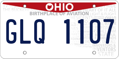 OH license plate GLQ1107