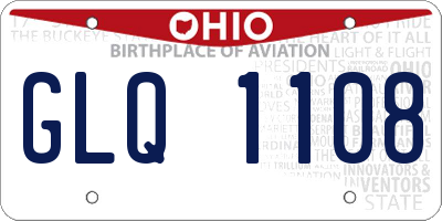 OH license plate GLQ1108