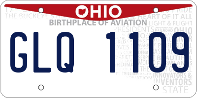 OH license plate GLQ1109