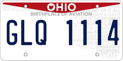 OH license plate GLQ1114