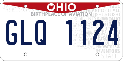 OH license plate GLQ1124