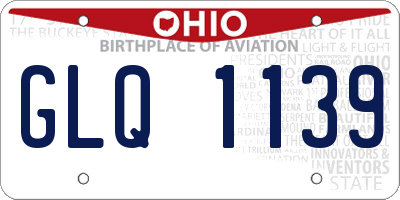 OH license plate GLQ1139