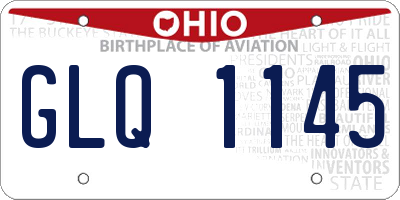 OH license plate GLQ1145
