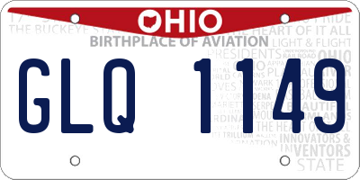 OH license plate GLQ1149